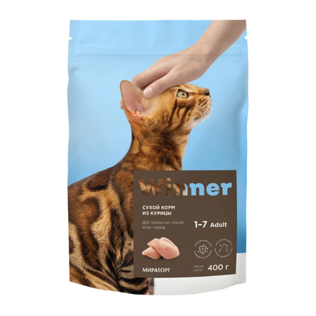 WINNER сухой корм для взрослых кошек всех пород (курица) – интернет-магазин Ле’Муррр