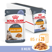 ROYAL CANIN® HAIR&SKIN CARE Корм консервированный полнорационный для взрослых кошек для поддержания здоровья кожи и красоты шерсти