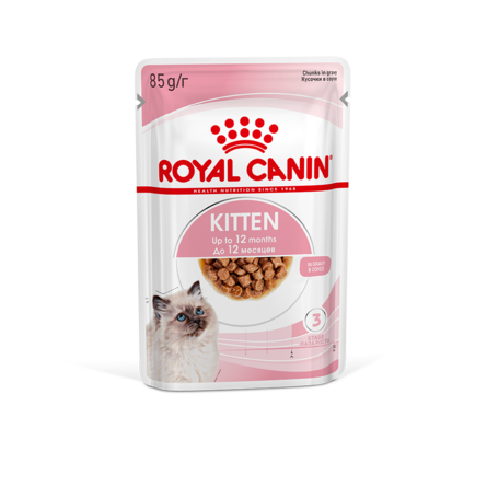 Royal Canin Kitten Gravy Корм консервированный полнорационный для кошек - Специально для котят в период второй фазы роста в возрасте до 12 месяцев, кусочки в соусе – интернет-магазин Ле’Муррр