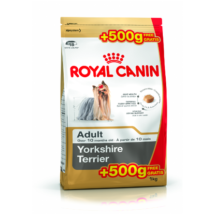 Увеличенная упаковка Royal Canin Yorkshire Terrier Сухой корм для взрослых собак породы йоркширский терьер (500 гр + 500 гр) – интернет-магазин Ле’Муррр